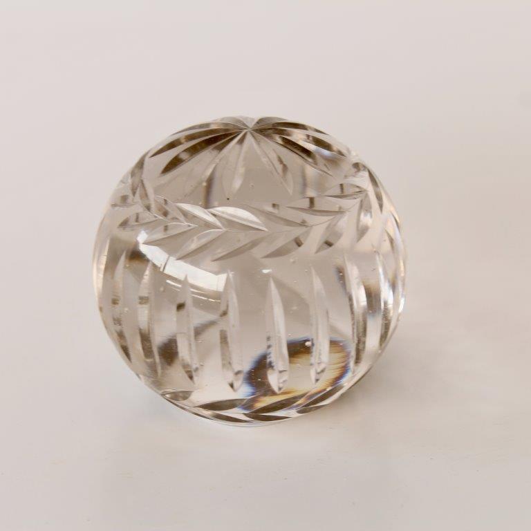 Round Glass Etched Paper Weight